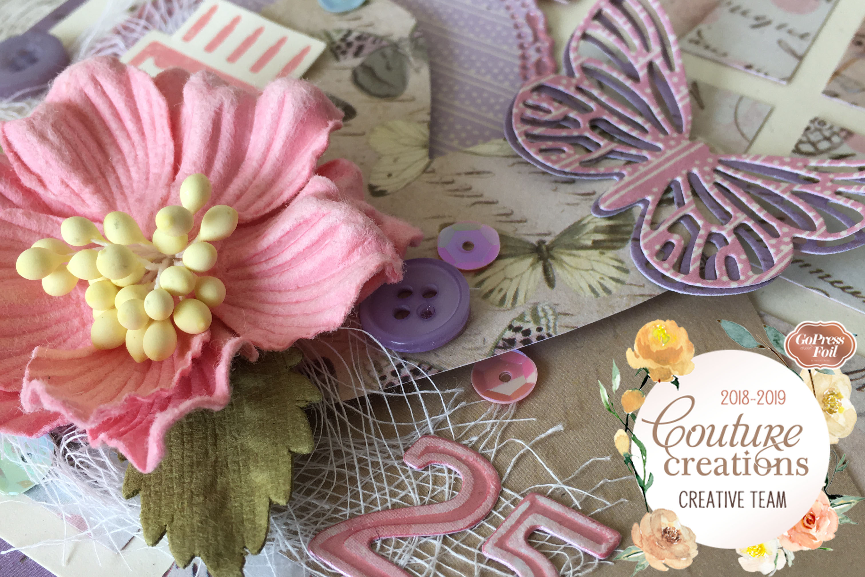 Couture Creations DT Reveal | Butterfly Garden Inchie Card