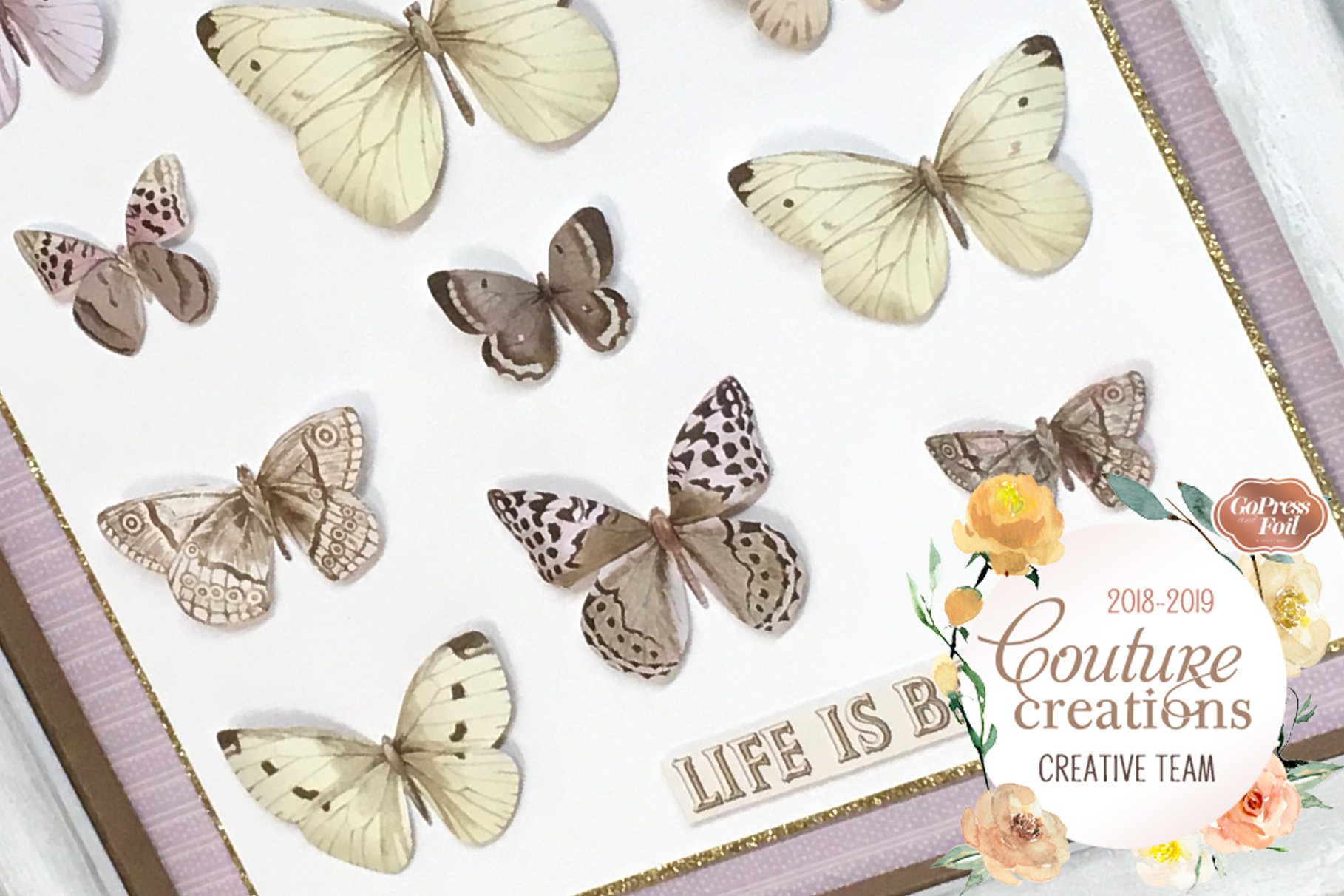 Couture Creations DT Reveal |Butterfly Garden | Framed Butterflies